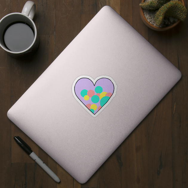 Polka Dot Heart Sticker by CalliesArt